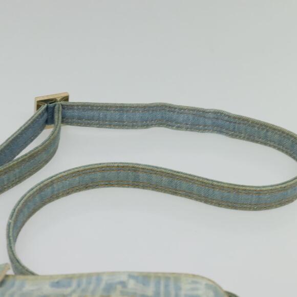 FENDI Zucca Canvas Shoulder Bag Denim Light Blue Gold - Picture 8 of 12